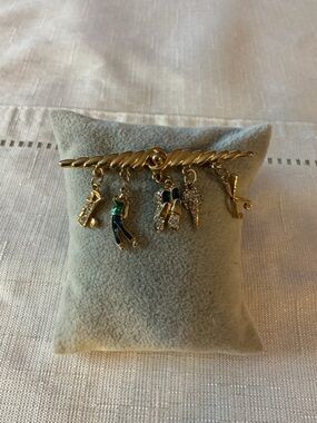 Golf Themed Charm Gold Tone Pin